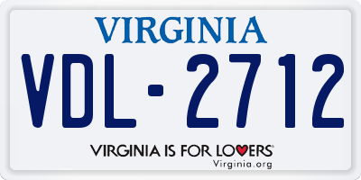 VA license plate VDL2712