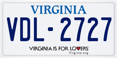 VA license plate VDL2727