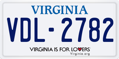 VA license plate VDL2782