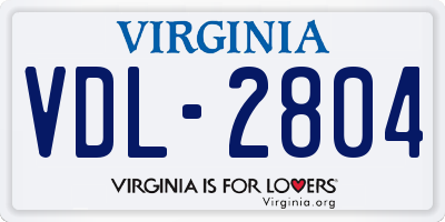 VA license plate VDL2804