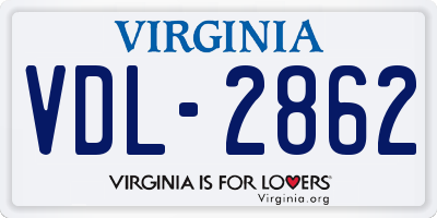 VA license plate VDL2862