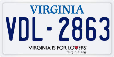 VA license plate VDL2863