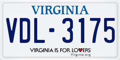 VA license plate VDL3175