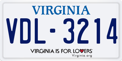 VA license plate VDL3214