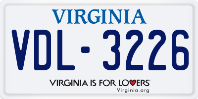 VA license plate VDL3226