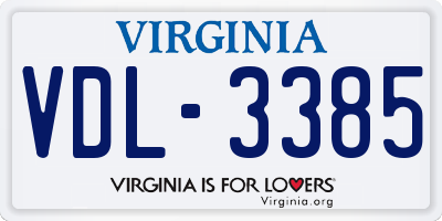 VA license plate VDL3385