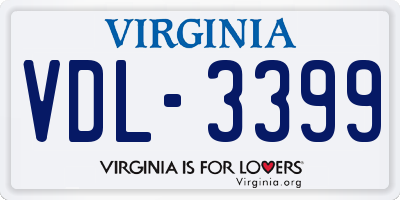 VA license plate VDL3399