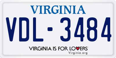 VA license plate VDL3484