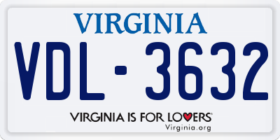 VA license plate VDL3632