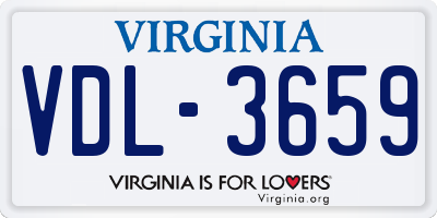 VA license plate VDL3659