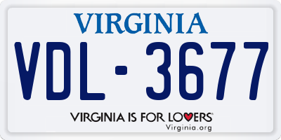 VA license plate VDL3677