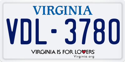 VA license plate VDL3780