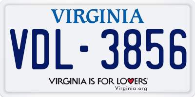 VA license plate VDL3856