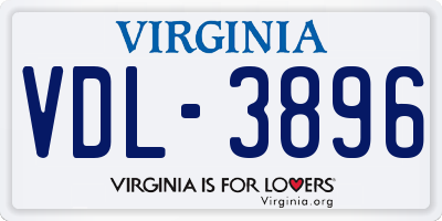 VA license plate VDL3896