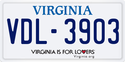 VA license plate VDL3903
