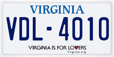 VA license plate VDL4010