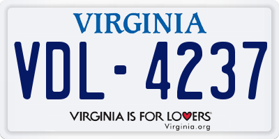 VA license plate VDL4237