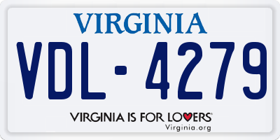 VA license plate VDL4279