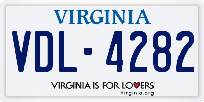 VA license plate VDL4282
