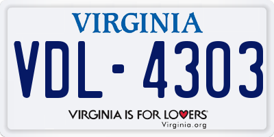 VA license plate VDL4303