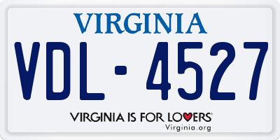 VA license plate VDL4527