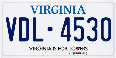 VA license plate VDL4530