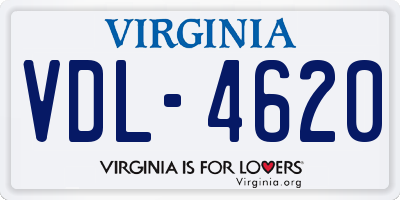 VA license plate VDL4620