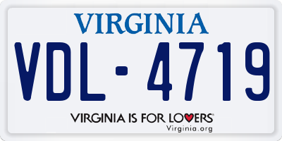 VA license plate VDL4719