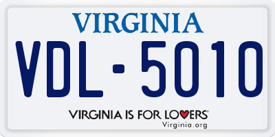 VA license plate VDL5010