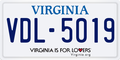 VA license plate VDL5019