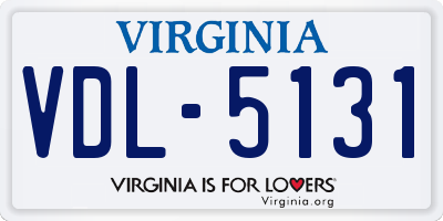 VA license plate VDL5131