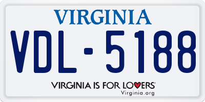 VA license plate VDL5188