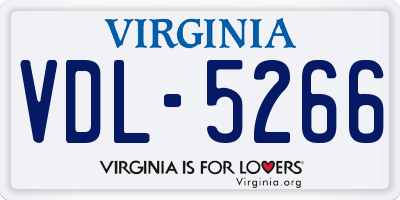 VA license plate VDL5266