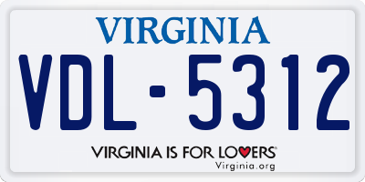VA license plate VDL5312