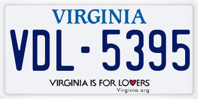 VA license plate VDL5395