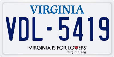 VA license plate VDL5419