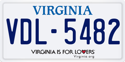 VA license plate VDL5482