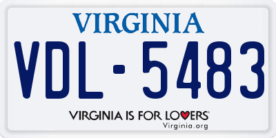 VA license plate VDL5483