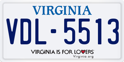 VA license plate VDL5513