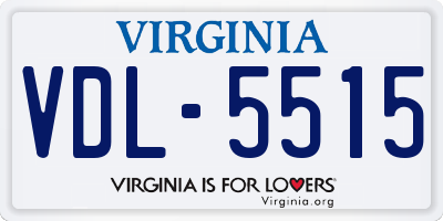 VA license plate VDL5515