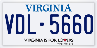 VA license plate VDL5660