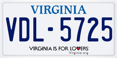 VA license plate VDL5725