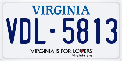VA license plate VDL5813