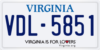 VA license plate VDL5851