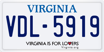 VA license plate VDL5919