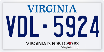 VA license plate VDL5924