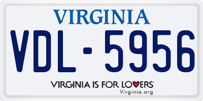 VA license plate VDL5956