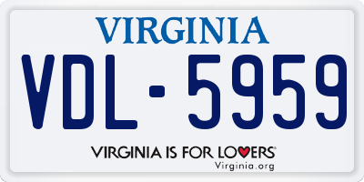 VA license plate VDL5959