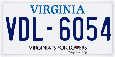 VA license plate VDL6054