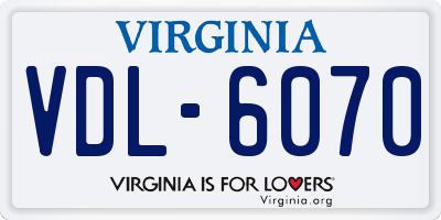 VA license plate VDL6070